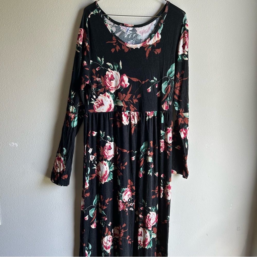 Black Floral Maxi Dress